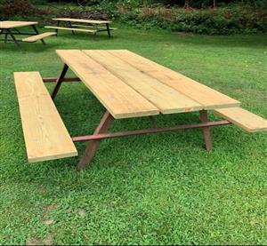 Morris Canal Park - repaired and restored park picnic tables.