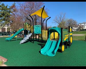 Lakeview Park - New playground equipment and safety surface installed.
