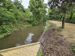 Photo of a portion of the improvements made to Morris Canal Park.