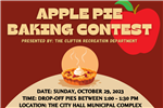 Apple Pie Baking Contest to be held on Sunday, October 29.