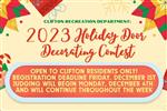 Holiday Door Decorating Contest.  Deadline to register is December 1.