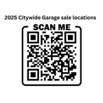 QR Code for the 2025 City-Wide Garage Sale Locates