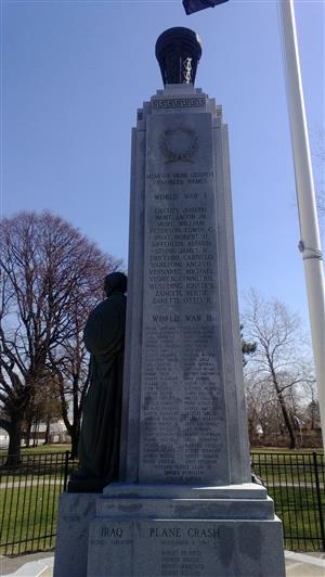 Photo of One Side of the Memorial Monument to Veterans at Main Memorial Park.