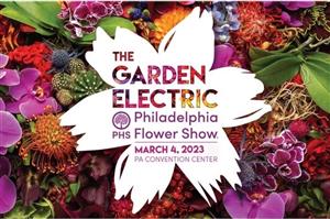 Flyer with a large number of flowers for the Philadelphia Flower Show.