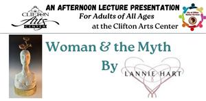Flyer for Woman and the Myth by Lannie Hart lecture.